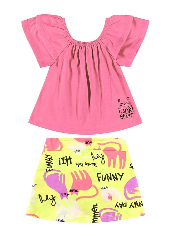 Quimby - Conjunto com Blusa e Saia para Bebê Rosa 2