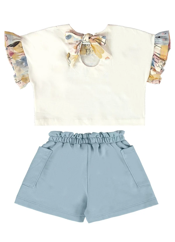 Três e Já - Conjunto com Blusa e Short Bege 4