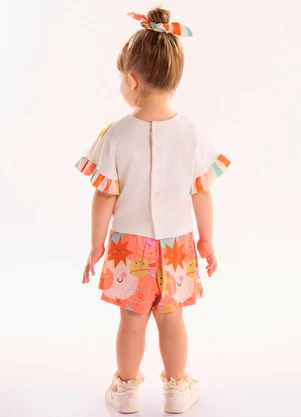Três e Já - Conjunto com Blusa e Short Bege - TRÊS E JÁ