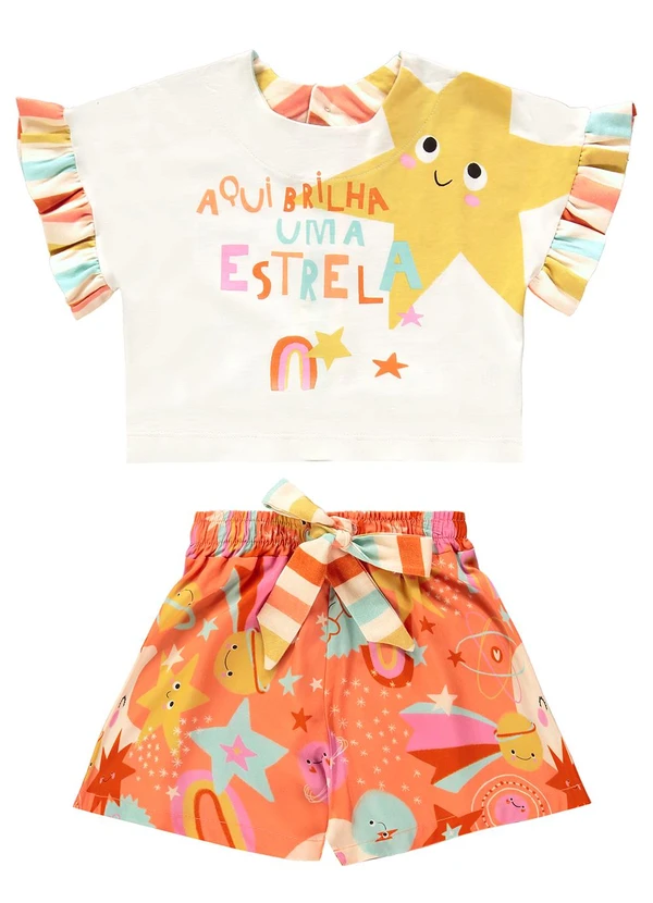 Três e Já - Conjunto com Blusa e Short Bege 3