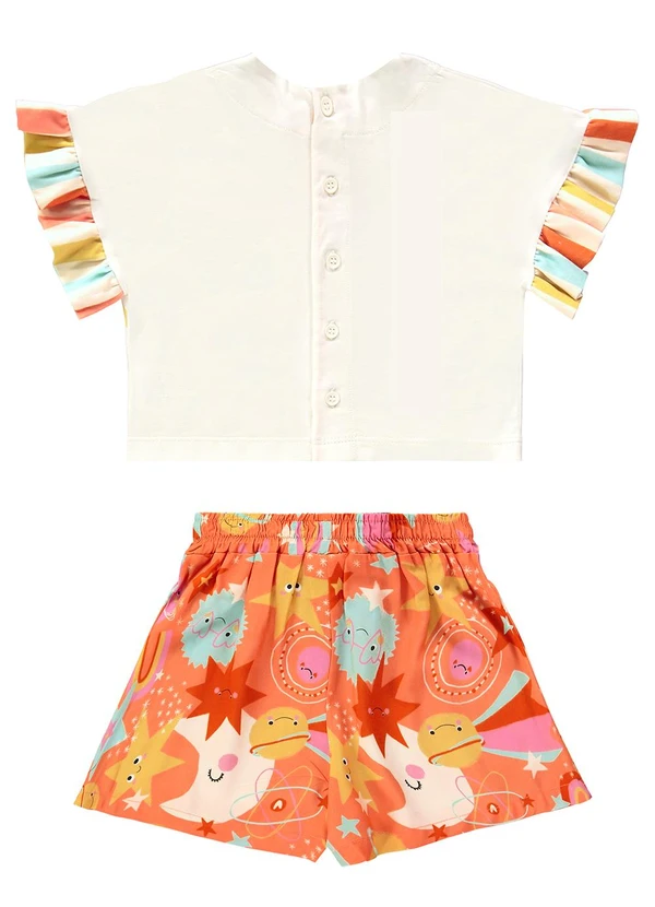 Três e Já - Conjunto com Blusa e Short Bege 4