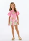Quimby - Conjunto com Blusa e Short Floral Rosa - variação: Rosa