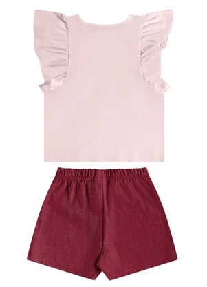 Guloseima - Conjunto com Blusa e Short Vermelho - GULOSEIMA