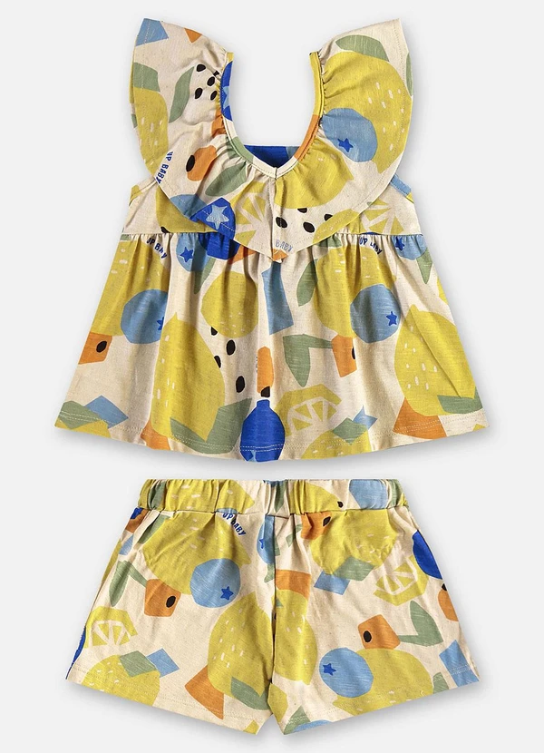 Up Baby - Conjunto com Blusa e Short Infantil Bege 2