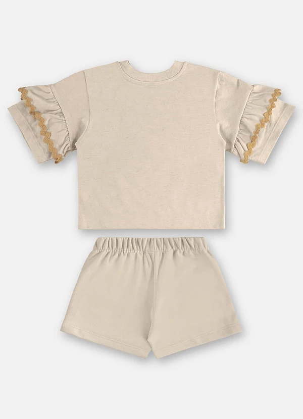 Up Baby - Conjunto com Blusa e Short Infantil Bege 5