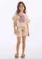 Up Baby - Conjunto com Blusa e Short Infantil Rosa - variação: Bege