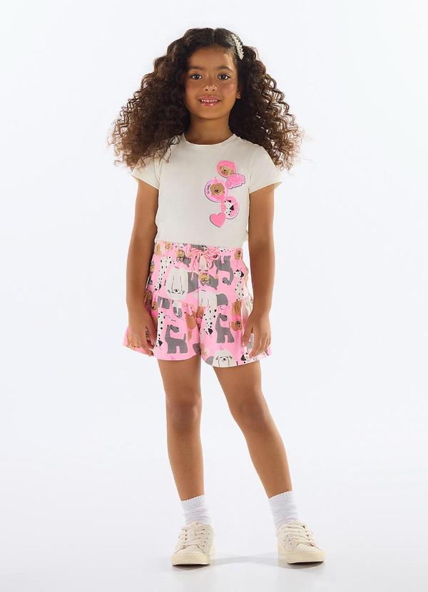 Quimby - Conjunto com Blusa e Short Menina Bege