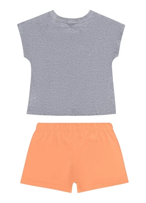 Guloseima - Conjunto com Blusa e Short Menina Cinza - GULOSEIMA