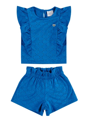 Quimby - Conjunto com Blusa e Short para Bebês Azul - QUIMBY