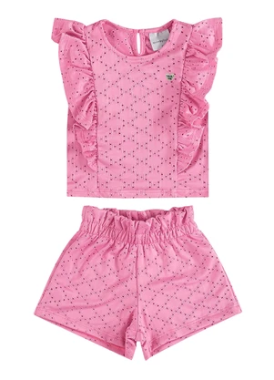 Quimby - Conjunto com Blusa e Short para Bebês Rosa - QUIMBY