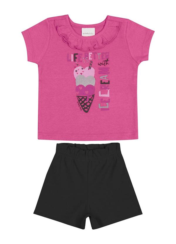 Quimby - Conjunto com Blusa e Short Rosa