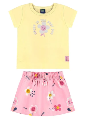 Bee Loop - Conjunto com Blusa e Short-Saia Amarelo - BEE LOOP