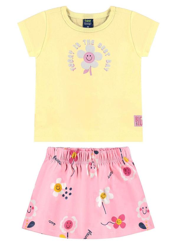 Bee Loop - Conjunto com Blusa e Short-Saia Amarelo