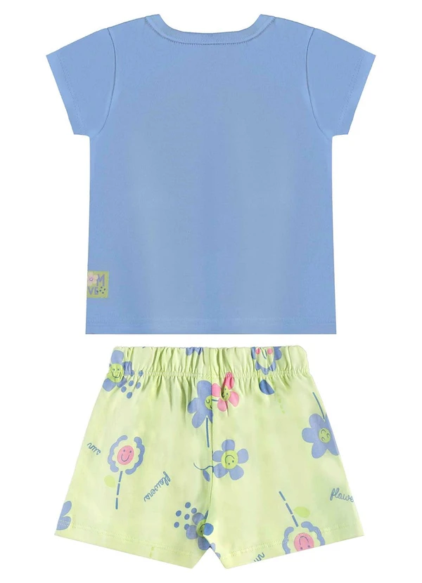 Bee Loop - Conjunto com Blusa e Short-Saia Azul 2