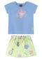 Bee Loop - Conjunto com Blusa e Short-Saia Amarelo - variação: Azul