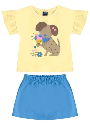 Bee Loop - Conjunto com Blusa e Short-Saia Amarelo - BEE LOOP