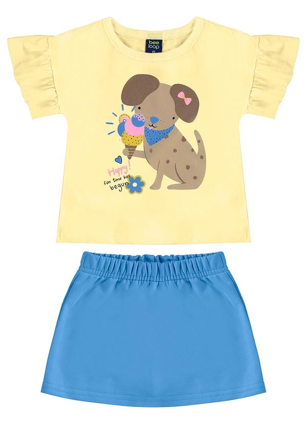 Bee Loop - Conjunto com Blusa e Short-Saia Amarelo
