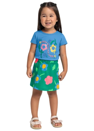 Bee Loop - Conjunto com Blusa e Short-Saia Azul - BEE LOOP