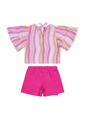 Guloseima - Conjunto com Blusa e Short-Saia Bege - GULOSEIMA