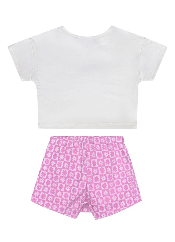 Guloseima - Conjunto com Blusa e Short-Saia Bege 2