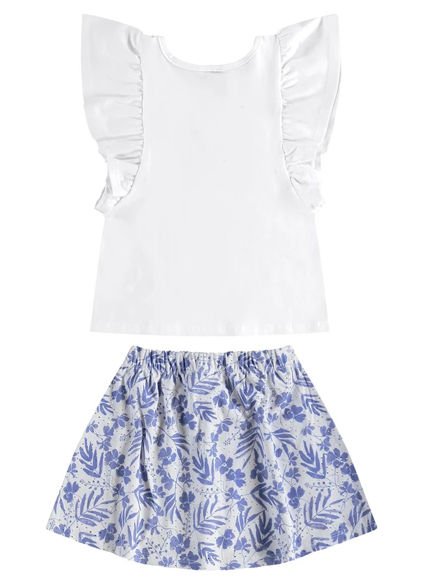 Guloseima - Conjunto com Blusa e Short-Saia Branco 2