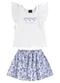 Guloseima - Conjunto com Blusa e Short-Saia Branco - variação: Branco