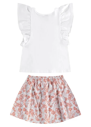 Guloseima - Conjunto com Blusa e Short-Saia Branco - GULOSEIMA