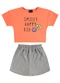 Guloseima - Conjunto com Blusa e Short-Saia Roxo - variação: Laranja