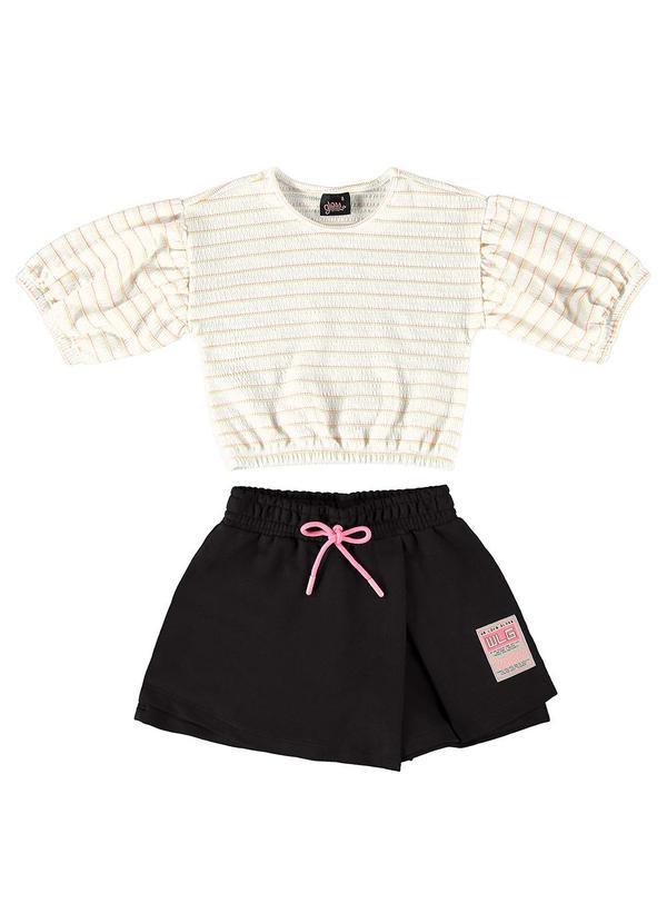 Gloss - Conjunto com Blusa e Short-Saia Off White 2
