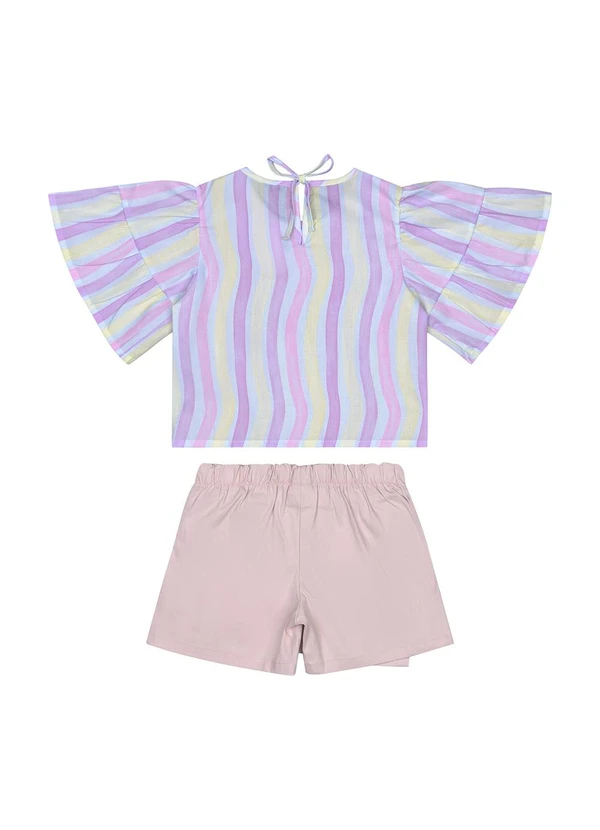 Guloseima - Conjunto com Blusa e Short-Saia Roxo 2