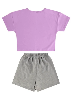 Guloseima - Conjunto com Blusa e Short-Saia Roxo - GULOSEIMA