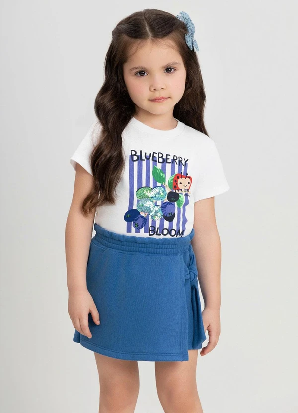 Up Baby - Conjunto com Blusa e Short-Saia Up Baby Branco