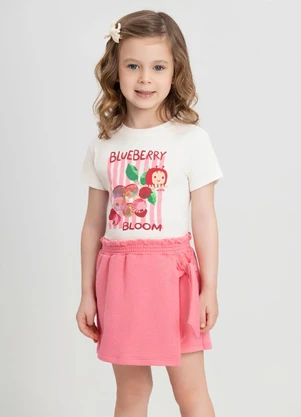 Conjunto com Blusa e Short-Saia Up Baby Branco - UP BABY