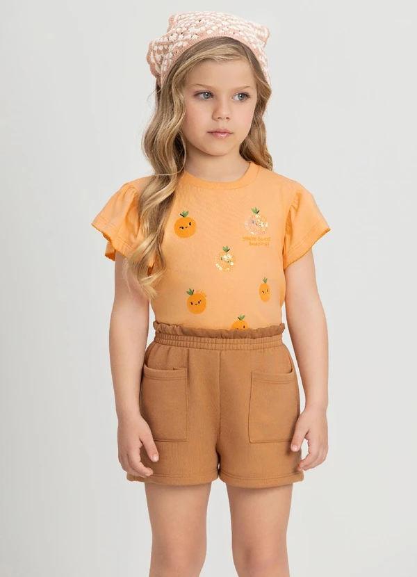 Up Baby - Conjunto com Blusa e ShortLaranja