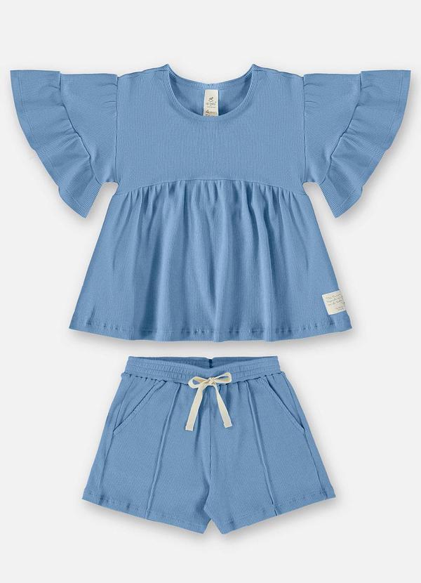 Up Baby - Conjunto com Blusa e Shorts Azul 1