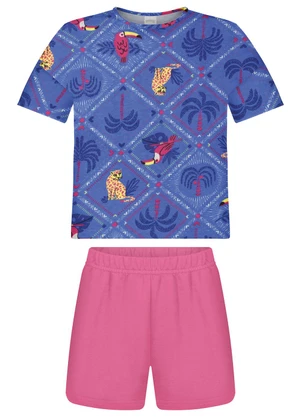 Alakazoo - Conjunto com Blusa e Shorts de Moletom Azul - ALAKAZOO