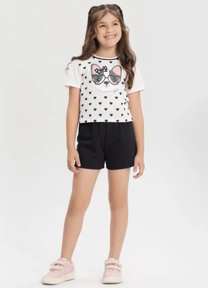 Alakazoo - Conjunto com Blusa e Shorts de Moletom Preto - ALAKAZOO