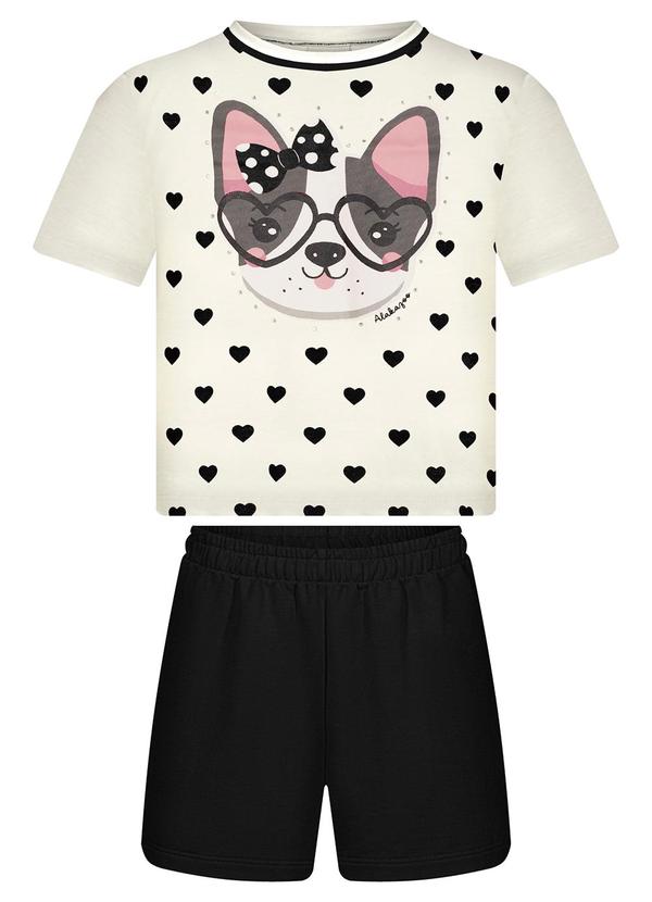 Alakazoo - Conjunto com Blusa e Shorts de Moletom Preto 2