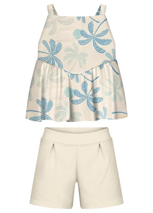 Alakazoo - Conjunto com Blusa e Shorts em Moletom Azul - ALAKAZOO