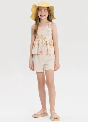 Alakazoo - Conjunto com Blusa e Shorts em Moletom Rosa - ALAKAZOO