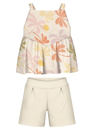 Alakazoo - Conjunto com Blusa e Shorts em Moletom Rosa - ALAKAZOO