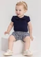 Alakazoo - Conjunto com Blusa e Shorts Listrado Azul - variação: Azul