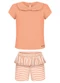 Alakazoo - Conjunto com Blusa e Shorts Listrado Azul - variação: Laranja