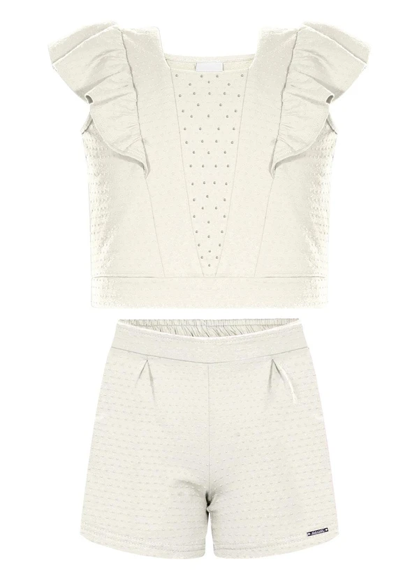 Alakazoo - Conjunto com Blusa e Shorts Off White 1