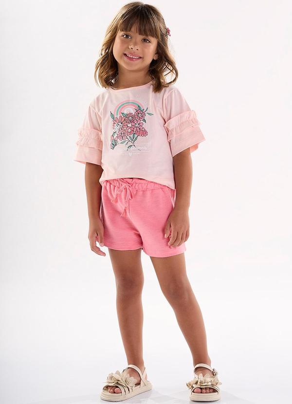 Up Baby - Conjunto com Blusa e Shorts Rosa