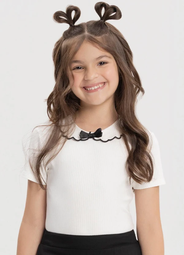 Alakazoo - Conjunto com Blusa e Shorts Saia Balonê Preto 2