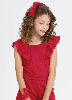 Alakazoo - Conjunto com Blusa e Shorts Vermelho - ALAKAZOO