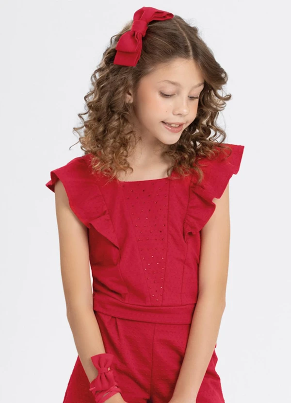 Alakazoo - Conjunto com Blusa e Shorts Vermelho 2