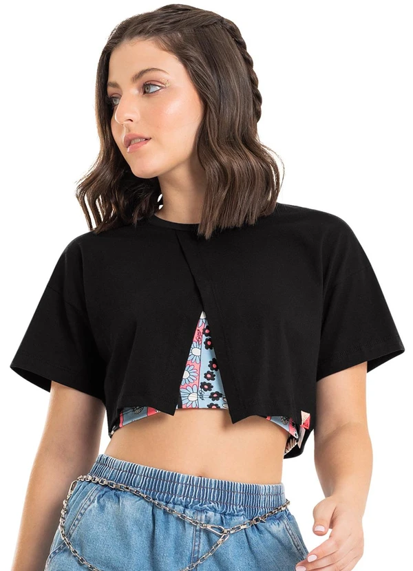 Gloss - Conjunto com Blusa e Top Juvenil Preto