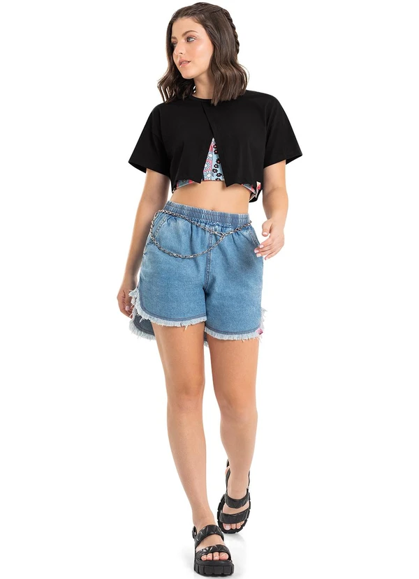 Gloss - Conjunto com Blusa e Top Juvenil Preto 3